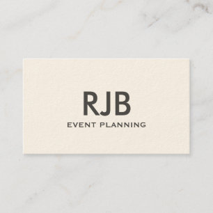 Monogram Custom Name Black Signature Cream Cool Business Card