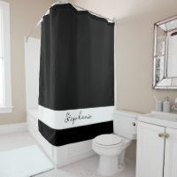 Monogram Custom Name Black White Stylish Elegant