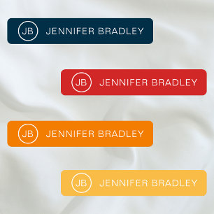 Monogram Custom Name Clothing Tags Blue Red