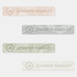 Monogram Custom Name Clothing Tags Marble