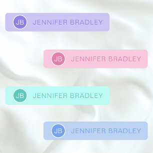 Monogram Custom Name Clothing Tags Pastel Purple