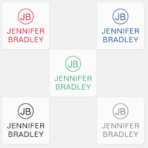 Monogram Custom Name Clothing Tags Red Blue Green