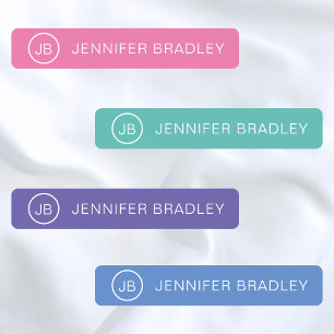 Monogram Custom Name Clothing Tags School
