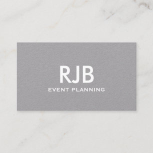 Monogram Custom Name Grey Paper Simple Business Card