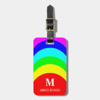 Monogram Custom Name Rainbow Stripe