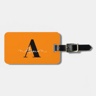 Monogram Custom Name Valentine's Day Gift Orange  Luggage Tag