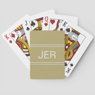 Monogram Custom Personalised Modern Initial Gold Playing Cards