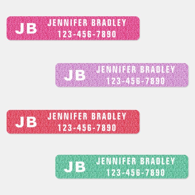 Monogram Custom Personalised Name Girly Glitter (Group)