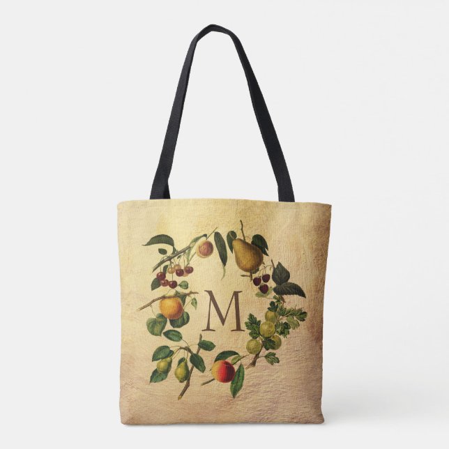 monogram custom personalised nature  tote bag (Back)