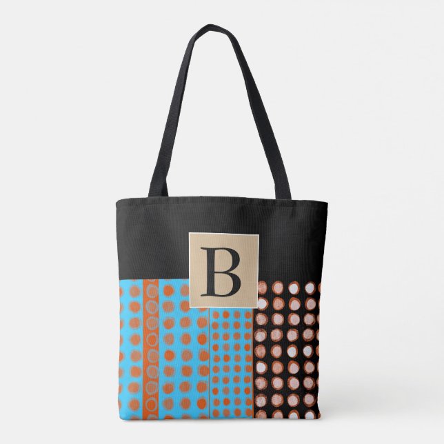 monogram custom personalised stylish tote bag (Back)