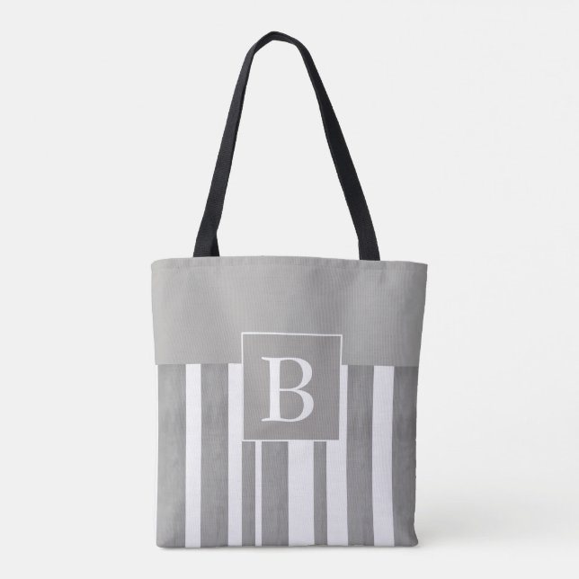 monogram custom personalised stylish tote bag (Back)