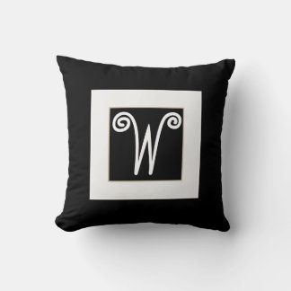 monogram custom pillow bold black and white decor