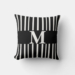 monogram custom pillow modern chic stripes