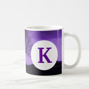 Monogram Custom Printed Coffee Tree Silhouette Mug