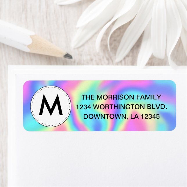 Monogram custom return address label (Insitu)