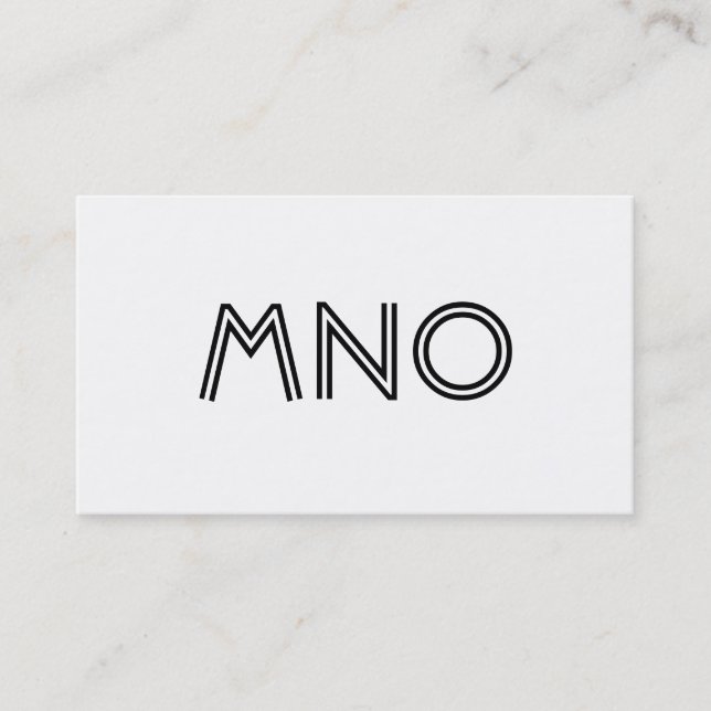 Monogram Custom Text Business Card (Front)