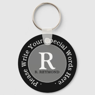 monogram + custom text on nice promo cheap key ring