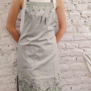 Monogram Custom Watercolor Floral Apron