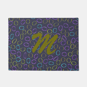 Monogram Customisable Cute Unique Abstract Pattern Doormat