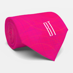 Monogram Customisable Modern Abstract Pink  Tie