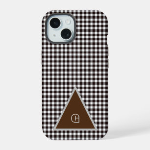 Monogram Customise Chic Plaid iPhone 15 Case