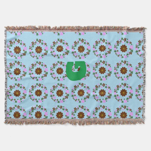 Monogram Customise Wedding Home Decor Throw Blanket (Front)