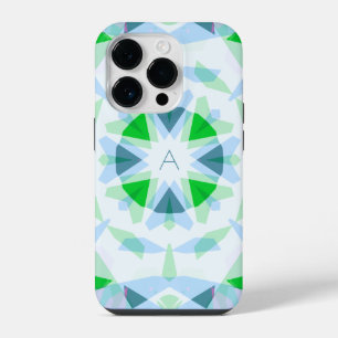 Monogram Cute Blue Pretty Green Magic Star Girl’s iPhone 14 Pro Case