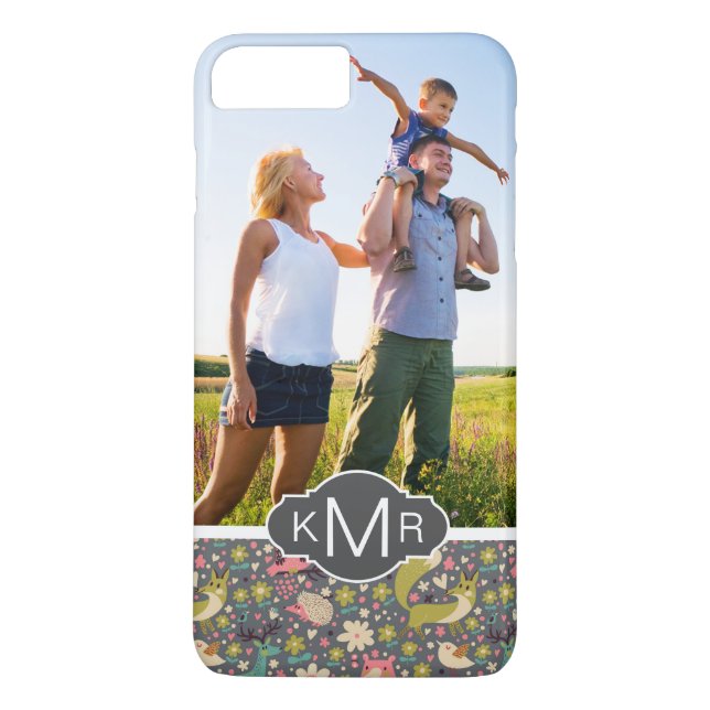 Monogram | Cute Forest Animals Pattern Case-Mate iPhone Case (Back)