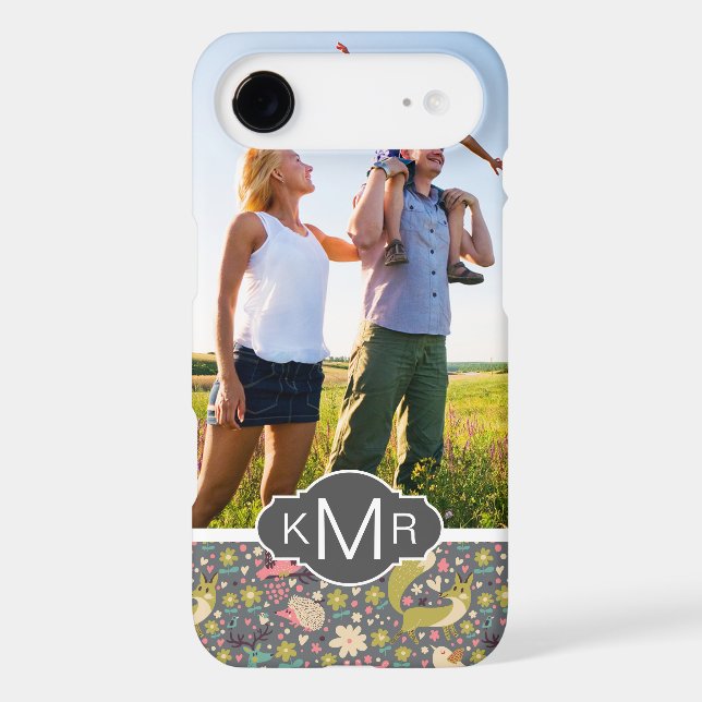 Monogram | Cute Forest Animals Pattern Case-Mate iPhone Case (Back)
