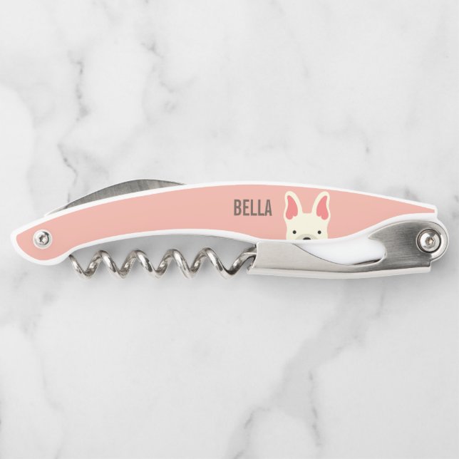 Monogram Cute French Bulldog Corkscrew (Back)