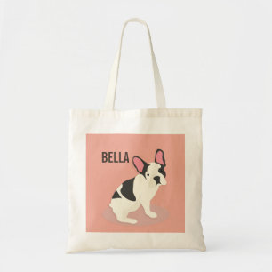 Monogram. Cute French Bulldog. Tote Bag