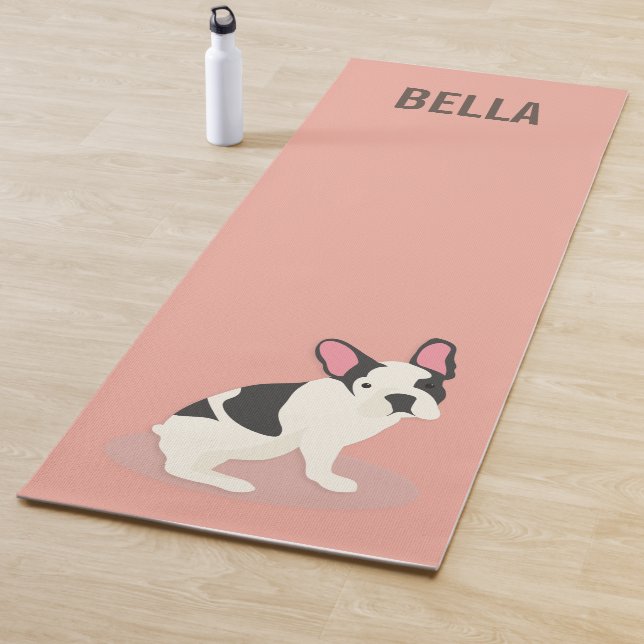 Monogram Cute French Bulldog Yoga Mat (In Situ)