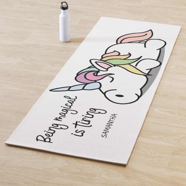 Monogram Cute Funny Unicorn Yoga Mat (In Situ)