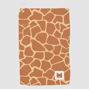 Monogram. Cute Giraffe Safari Pattern Golf Towel