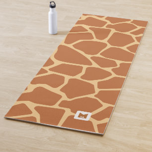 Monogram Cute Giraffe Safari Pattern Yoga Mat