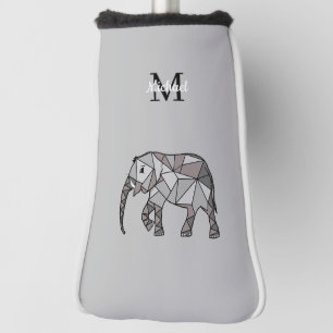 Monogram Cute Graphics Elephant Personalised Black Golf Head Cover