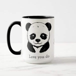 Monogram Cute Kawaii Panda Bear Personalised Love Mug