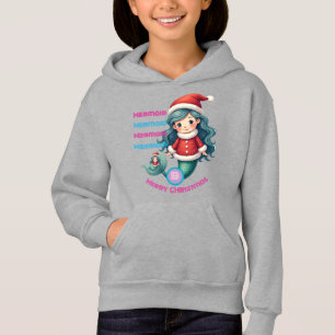 Monogram Cute Little Mermaid Celebrate Christmas