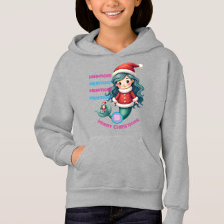 Monogram Cute Little Mermaid Celebrate Christmas 