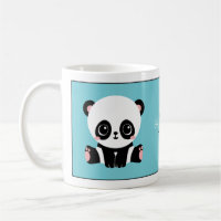 Monogram Cute Panda Personalised Bubble Gum Blue