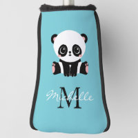 Monogram Cute Panda Personalised Bubble Gum Blue