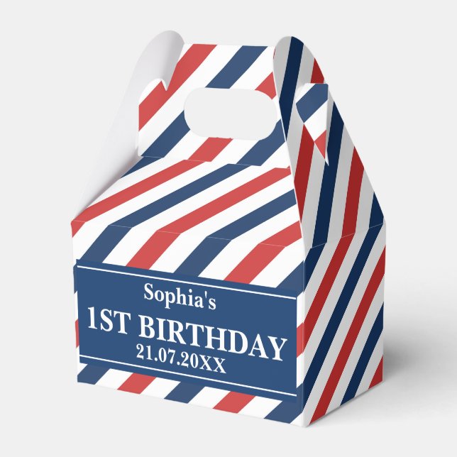 Monogram Cute Pattern Birthday          Favour Box (Front Side)