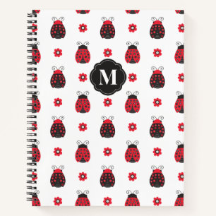 Monogram Cute Red Ladybug Notebook