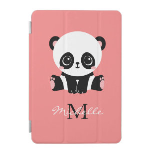 Monogram Cute Sitting Panda Personalised iPad Mini Cover