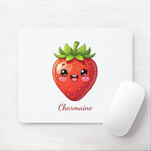 Monogram cute strawberry kawaii mouse mat