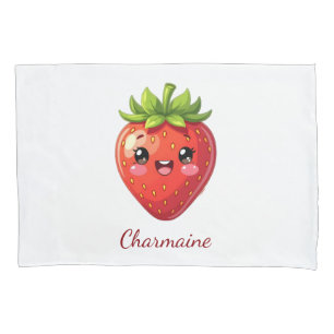 Monogram cute strawberry kawaii pillowcase