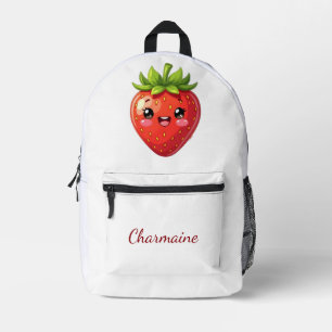 Monogram cute strawberry kawaii printed backpack