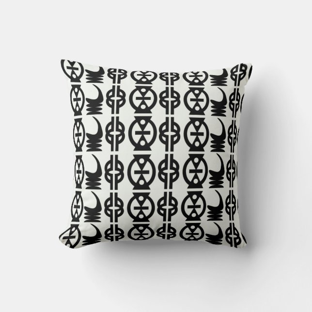 Monogram Cute Throw Pillows With African Patterns (Front)