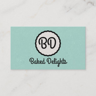 Monogram   Cutesy (mint) Business Card