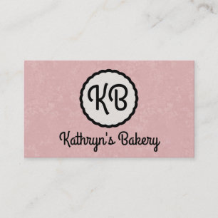 Monogram   Cutesy (pink) Business Card